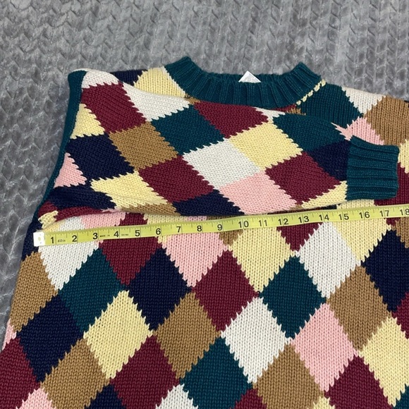The Limited Vintage Argyle Ramie/Cotton Blend chunky sweater.  Heavyweight. M/L - Picture 9 of 12